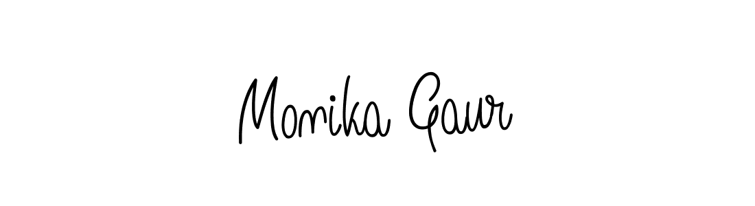 Use a signature maker to create a handwritten signature online. With this signature software, you can design (Angelique-Rose-font-FFP) your own signature for name Monika Gaur. Monika Gaur signature style 5 images and pictures png