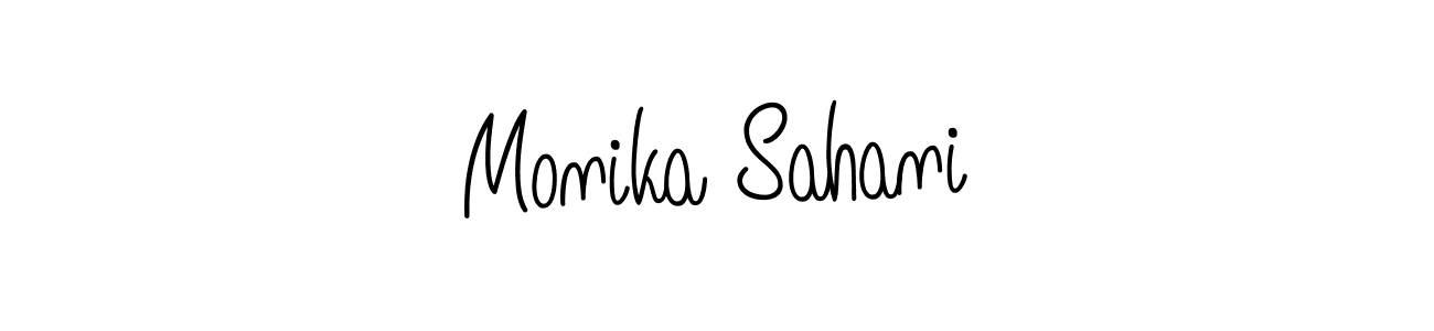 The best way (Angelique-Rose-font-FFP) to make a short signature is to pick only two or three words in your name. The name Monika Sahani include a total of six letters. For converting this name. Monika Sahani signature style 5 images and pictures png