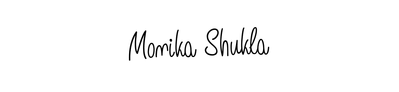Make a beautiful signature design for name Monika Shukla. With this signature (Angelique-Rose-font-FFP) style, you can create a handwritten signature for free. Monika Shukla signature style 5 images and pictures png