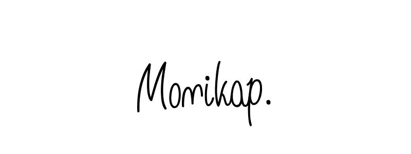 The best way (Angelique-Rose-font-FFP) to make a short signature is to pick only two or three words in your name. The name Monikap. include a total of six letters. For converting this name. Monikap. signature style 5 images and pictures png