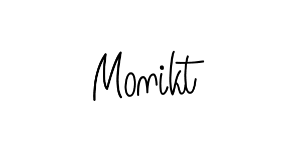 Use a signature maker to create a handwritten signature online. With this signature software, you can design (Angelique-Rose-font-FFP) your own signature for name Monikt. Monikt signature style 5 images and pictures png