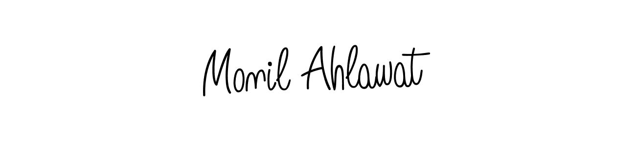 Monil Ahlawat stylish signature style. Best Handwritten Sign (Angelique-Rose-font-FFP) for my name. Handwritten Signature Collection Ideas for my name Monil Ahlawat. Monil Ahlawat signature style 5 images and pictures png