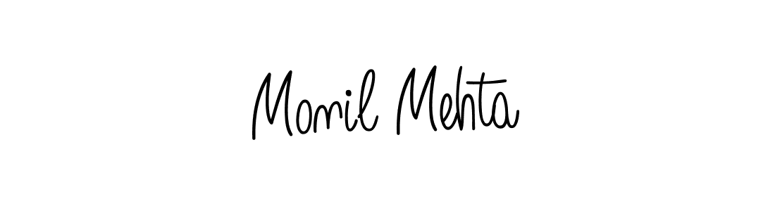 How to make Monil Mehta signature? Angelique-Rose-font-FFP is a professional autograph style. Create handwritten signature for Monil Mehta name. Monil Mehta signature style 5 images and pictures png