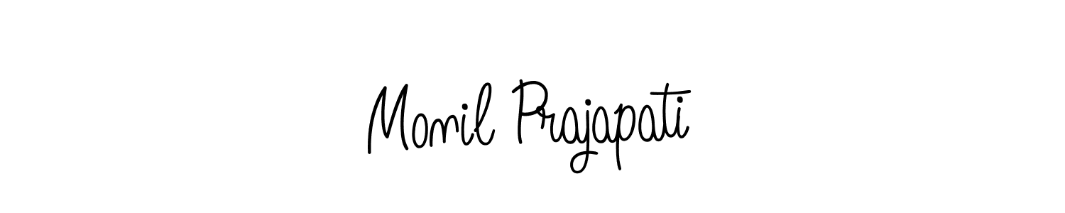 Also we have Monil Prajapati name is the best signature style. Create professional handwritten signature collection using Angelique-Rose-font-FFP autograph style. Monil Prajapati signature style 5 images and pictures png