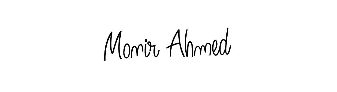 Make a beautiful signature design for name Monir Ahmed. With this signature (Angelique-Rose-font-FFP) style, you can create a handwritten signature for free. Monir Ahmed signature style 5 images and pictures png