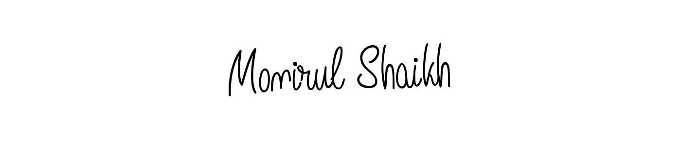 The best way (Angelique-Rose-font-FFP) to make a short signature is to pick only two or three words in your name. The name Monirul Shaikh include a total of six letters. For converting this name. Monirul Shaikh signature style 5 images and pictures png