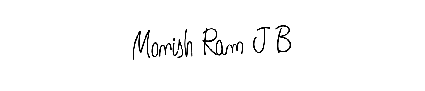 Make a short Monish Ram J B signature style. Manage your documents anywhere anytime using Angelique-Rose-font-FFP. Create and add eSignatures, submit forms, share and send files easily. Monish Ram J B signature style 5 images and pictures png