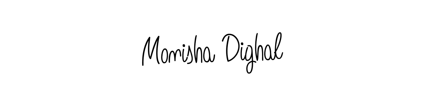 Also we have Monisha Dighal name is the best signature style. Create professional handwritten signature collection using Angelique-Rose-font-FFP autograph style. Monisha Dighal signature style 5 images and pictures png