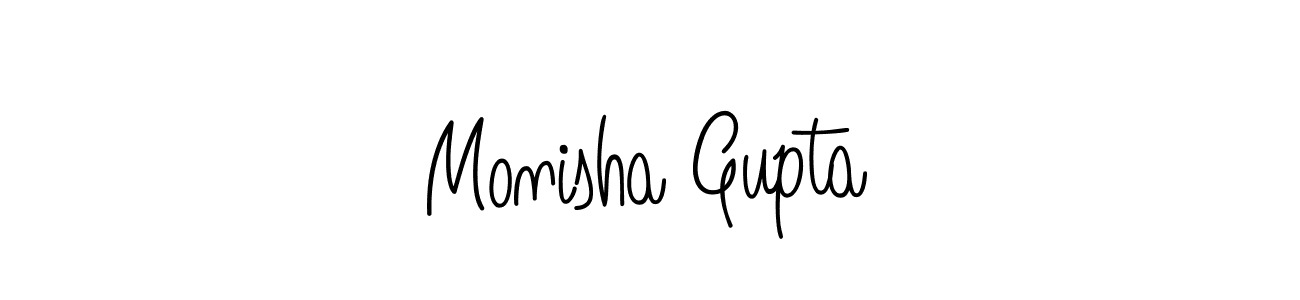 The best way (Angelique-Rose-font-FFP) to make a short signature is to pick only two or three words in your name. The name Monisha Gupta include a total of six letters. For converting this name. Monisha Gupta signature style 5 images and pictures png