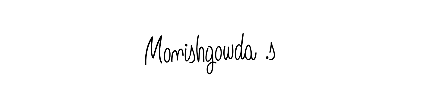 Monishgowda .s stylish signature style. Best Handwritten Sign (Angelique-Rose-font-FFP) for my name. Handwritten Signature Collection Ideas for my name Monishgowda .s. Monishgowda .s signature style 5 images and pictures png