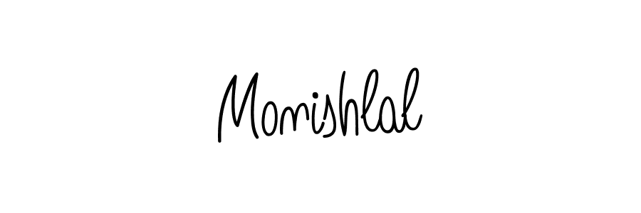 Use a signature maker to create a handwritten signature online. With this signature software, you can design (Angelique-Rose-font-FFP) your own signature for name Monishlal. Monishlal signature style 5 images and pictures png