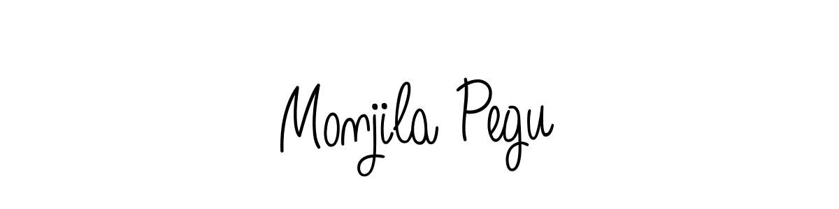 How to Draw Monjila Pegu signature style? Angelique-Rose-font-FFP is a latest design signature styles for name Monjila Pegu. Monjila Pegu signature style 5 images and pictures png