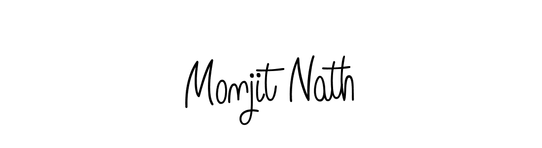 You should practise on your own different ways (Angelique-Rose-font-FFP) to write your name (Monjit Nath) in signature. don't let someone else do it for you. Monjit Nath signature style 5 images and pictures png