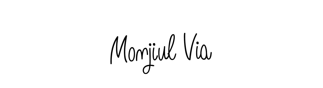 Also You can easily find your signature by using the search form. We will create Monjiul Via name handwritten signature images for you free of cost using Angelique-Rose-font-FFP sign style. Monjiul Via signature style 5 images and pictures png