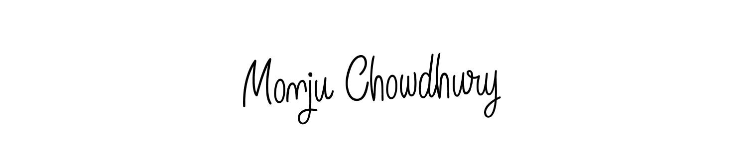 Make a beautiful signature design for name Monju Chowdhury. With this signature (Angelique-Rose-font-FFP) style, you can create a handwritten signature for free. Monju Chowdhury signature style 5 images and pictures png