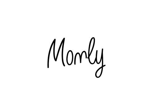 Use a signature maker to create a handwritten signature online. With this signature software, you can design (Angelique-Rose-font-FFP) your own signature for name Monly. Monly signature style 5 images and pictures png