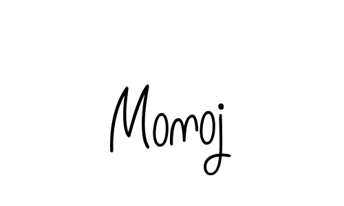 Monoj stylish signature style. Best Handwritten Sign (Angelique-Rose-font-FFP) for my name. Handwritten Signature Collection Ideas for my name Monoj. Monoj signature style 5 images and pictures png