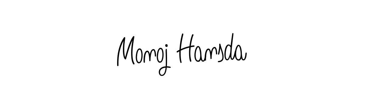 The best way (Angelique-Rose-font-FFP) to make a short signature is to pick only two or three words in your name. The name Monoj Hansda include a total of six letters. For converting this name. Monoj Hansda signature style 5 images and pictures png