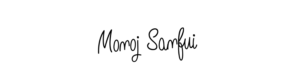 How to make Monoj Sanfui name signature. Use Angelique-Rose-font-FFP style for creating short signs online. This is the latest handwritten sign. Monoj Sanfui signature style 5 images and pictures png