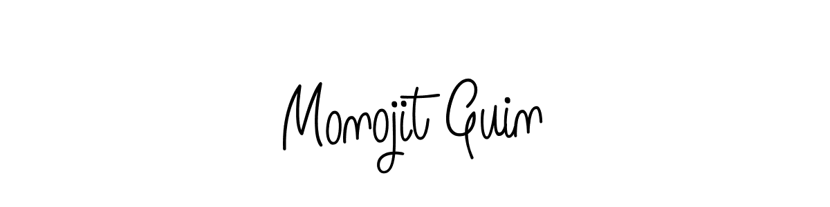 How to make Monojit Guin name signature. Use Angelique-Rose-font-FFP style for creating short signs online. This is the latest handwritten sign. Monojit Guin signature style 5 images and pictures png