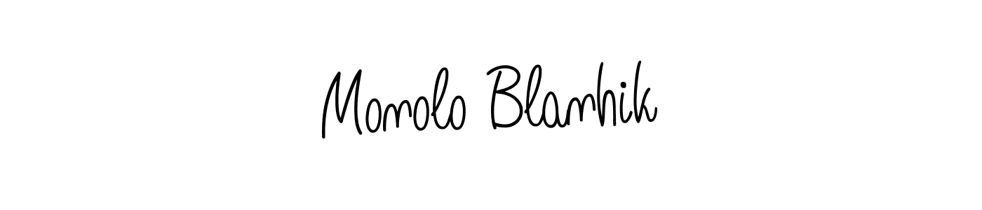 Use a signature maker to create a handwritten signature online. With this signature software, you can design (Angelique-Rose-font-FFP) your own signature for name Monolo Blanhik. Monolo Blanhik signature style 5 images and pictures png