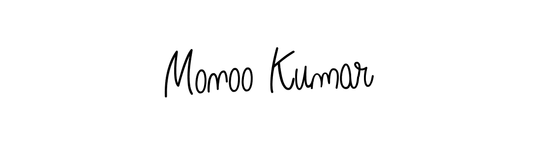 Use a signature maker to create a handwritten signature online. With this signature software, you can design (Angelique-Rose-font-FFP) your own signature for name Monoo Kumar. Monoo Kumar signature style 5 images and pictures png