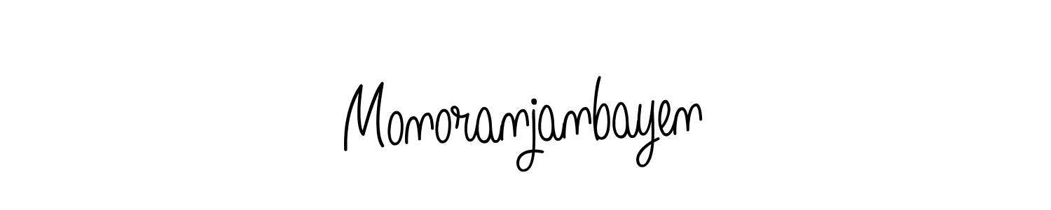 Make a beautiful signature design for name Monoranjanbayen. With this signature (Angelique-Rose-font-FFP) style, you can create a handwritten signature for free. Monoranjanbayen signature style 5 images and pictures png