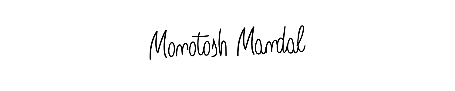 You should practise on your own different ways (Angelique-Rose-font-FFP) to write your name (Monotosh Mandal) in signature. don't let someone else do it for you. Monotosh Mandal signature style 5 images and pictures png