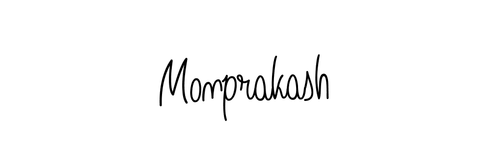 Make a beautiful signature design for name Monprakash. With this signature (Angelique-Rose-font-FFP) style, you can create a handwritten signature for free. Monprakash signature style 5 images and pictures png