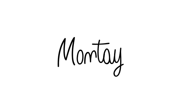 Make a beautiful signature design for name Montay. With this signature (Angelique-Rose-font-FFP) style, you can create a handwritten signature for free. Montay signature style 5 images and pictures png