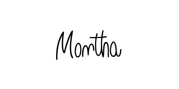 Use a signature maker to create a handwritten signature online. With this signature software, you can design (Angelique-Rose-font-FFP) your own signature for name Montha. Montha signature style 5 images and pictures png