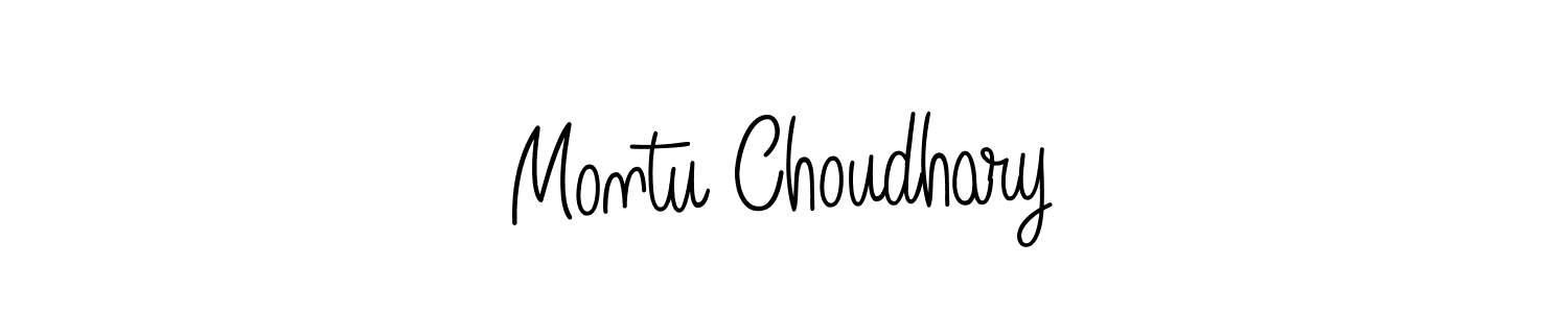 Use a signature maker to create a handwritten signature online. With this signature software, you can design (Angelique-Rose-font-FFP) your own signature for name Montu Choudhary. Montu Choudhary signature style 5 images and pictures png