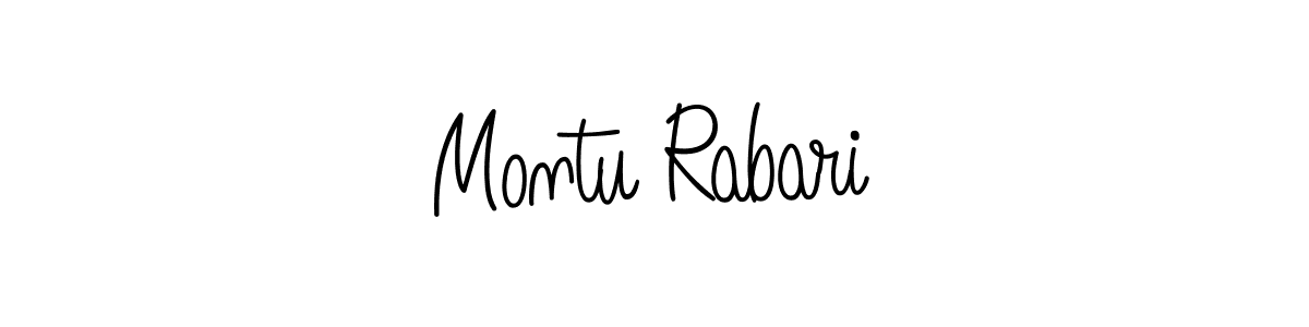 Design your own signature with our free online signature maker. With this signature software, you can create a handwritten (Angelique-Rose-font-FFP) signature for name Montu Rabari. Montu Rabari signature style 5 images and pictures png