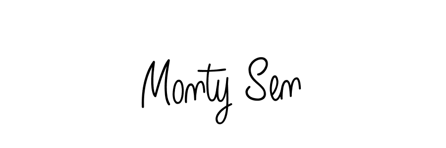 You should practise on your own different ways (Angelique-Rose-font-FFP) to write your name (Monty Sen) in signature. don't let someone else do it for you. Monty Sen signature style 5 images and pictures png