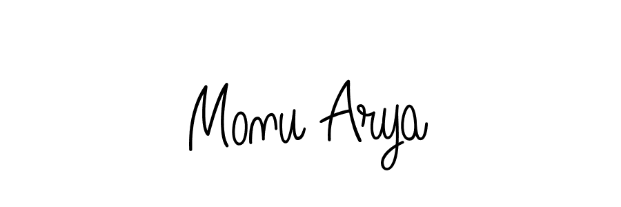 How to Draw Monu Arya signature style? Angelique-Rose-font-FFP is a latest design signature styles for name Monu Arya. Monu Arya signature style 5 images and pictures png