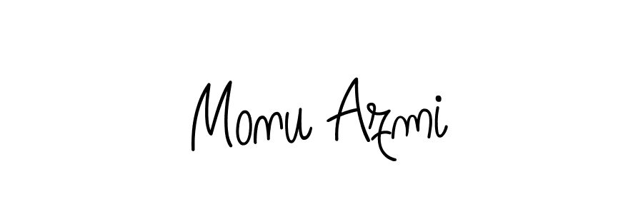 Use a signature maker to create a handwritten signature online. With this signature software, you can design (Angelique-Rose-font-FFP) your own signature for name Monu Azmi. Monu Azmi signature style 5 images and pictures png