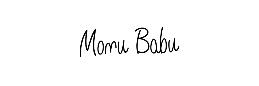 How to make Monu Babu name signature. Use Angelique-Rose-font-FFP style for creating short signs online. This is the latest handwritten sign. Monu Babu signature style 5 images and pictures png