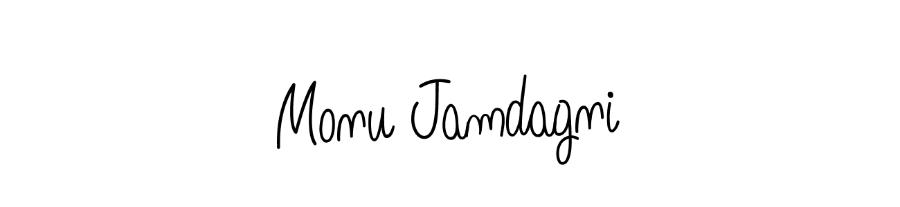 Also we have Monu Jamdagni name is the best signature style. Create professional handwritten signature collection using Angelique-Rose-font-FFP autograph style. Monu Jamdagni signature style 5 images and pictures png