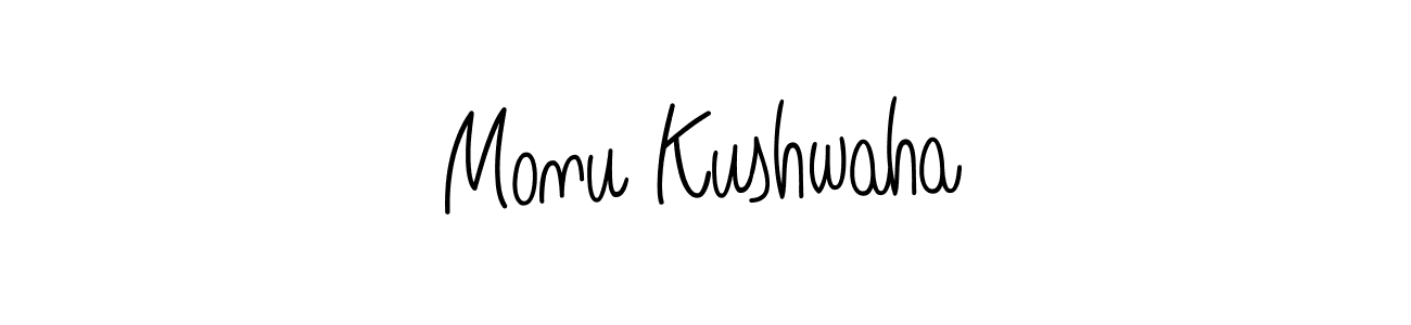 Design your own signature with our free online signature maker. With this signature software, you can create a handwritten (Angelique-Rose-font-FFP) signature for name Monu Kushwaha. Monu Kushwaha signature style 5 images and pictures png