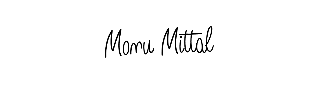 You should practise on your own different ways (Angelique-Rose-font-FFP) to write your name (Monu Mittal) in signature. don't let someone else do it for you. Monu Mittal signature style 5 images and pictures png