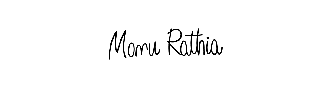 Also we have Monu Rathia name is the best signature style. Create professional handwritten signature collection using Angelique-Rose-font-FFP autograph style. Monu Rathia signature style 5 images and pictures png