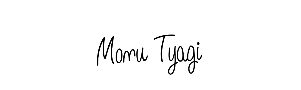 Make a beautiful signature design for name Monu Tyagi. With this signature (Angelique-Rose-font-FFP) style, you can create a handwritten signature for free. Monu Tyagi signature style 5 images and pictures png