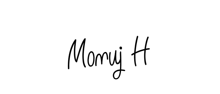 How to Draw Monuj H signature style? Angelique-Rose-font-FFP is a latest design signature styles for name Monuj H. Monuj H signature style 5 images and pictures png
