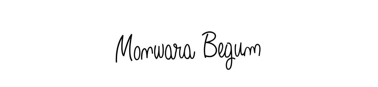 Make a beautiful signature design for name Monwara Begum. With this signature (Angelique-Rose-font-FFP) style, you can create a handwritten signature for free. Monwara Begum signature style 5 images and pictures png