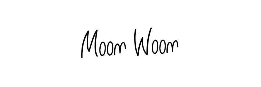 Make a beautiful signature design for name Moon Woon. With this signature (Angelique-Rose-font-FFP) style, you can create a handwritten signature for free. Moon Woon signature style 5 images and pictures png