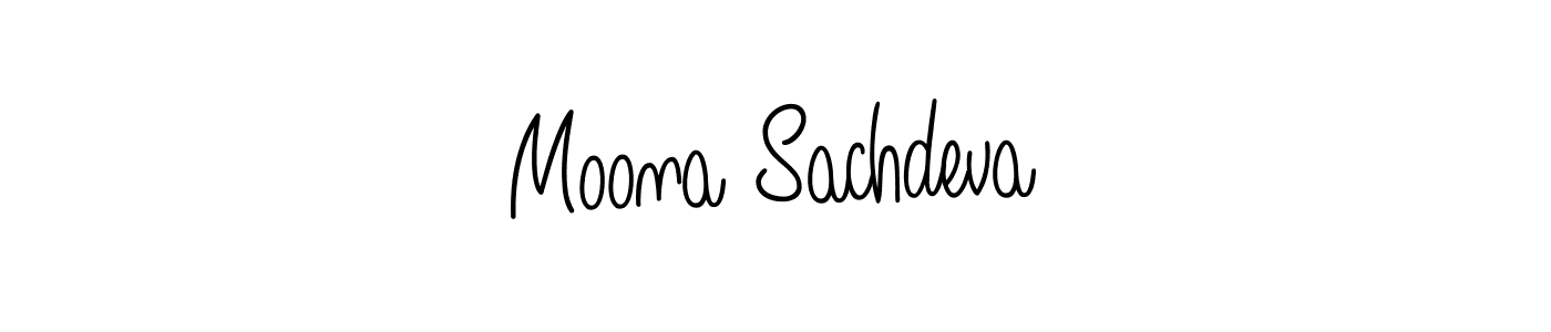 Use a signature maker to create a handwritten signature online. With this signature software, you can design (Angelique-Rose-font-FFP) your own signature for name Moona Sachdeva. Moona Sachdeva signature style 5 images and pictures png