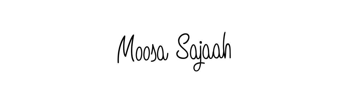 How to make Moosa Sajaah name signature. Use Angelique-Rose-font-FFP style for creating short signs online. This is the latest handwritten sign. Moosa Sajaah signature style 5 images and pictures png