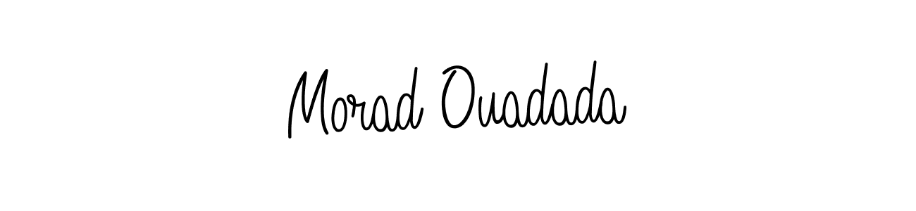 You should practise on your own different ways (Angelique-Rose-font-FFP) to write your name (Morad Ouadada) in signature. don't let someone else do it for you. Morad Ouadada signature style 5 images and pictures png