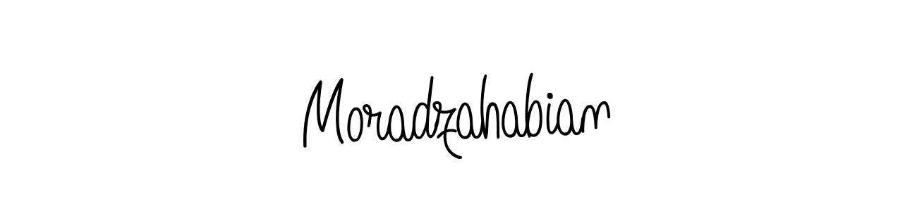 The best way (Angelique-Rose-font-FFP) to make a short signature is to pick only two or three words in your name. The name Moradzahabian include a total of six letters. For converting this name. Moradzahabian signature style 5 images and pictures png