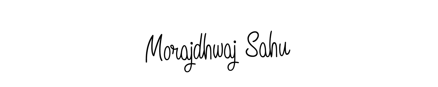 The best way (Angelique-Rose-font-FFP) to make a short signature is to pick only two or three words in your name. The name Morajdhwaj Sahu include a total of six letters. For converting this name. Morajdhwaj Sahu signature style 5 images and pictures png